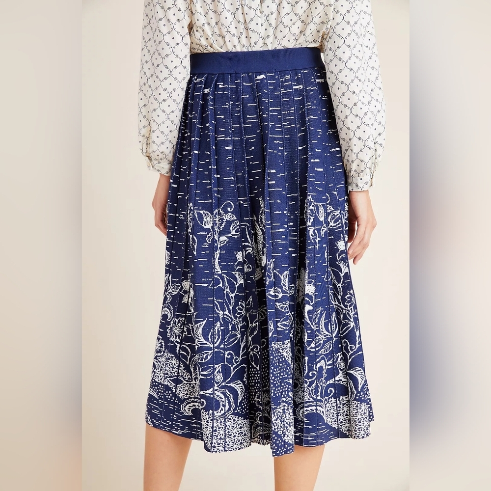 Anthropologie Haven Pleated Knit Midi Skirt Size S NWT - Picture 2 of 7